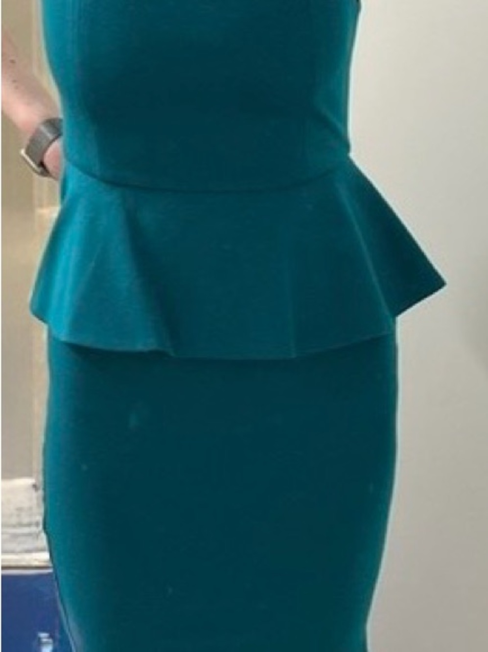 Alice + Olivia Teal Peplum Sheath Dress